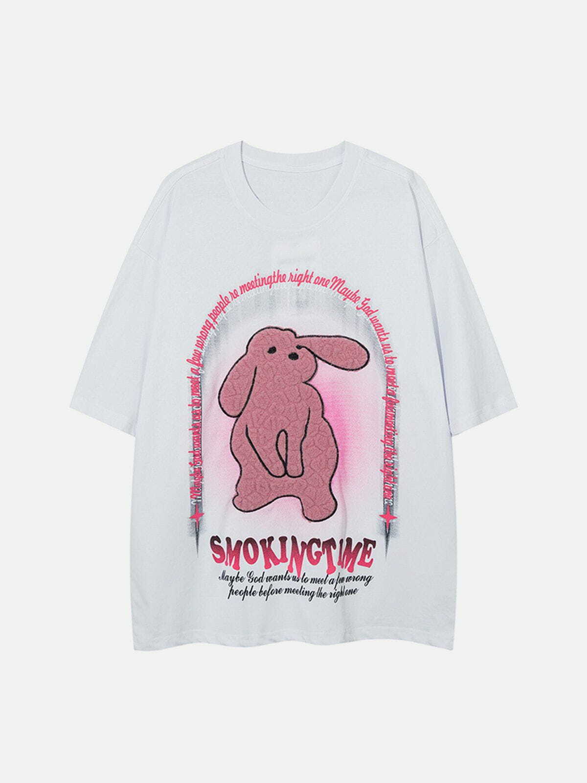 retro rabbit print tee edgy  vibrant streetwear fashion 6430
