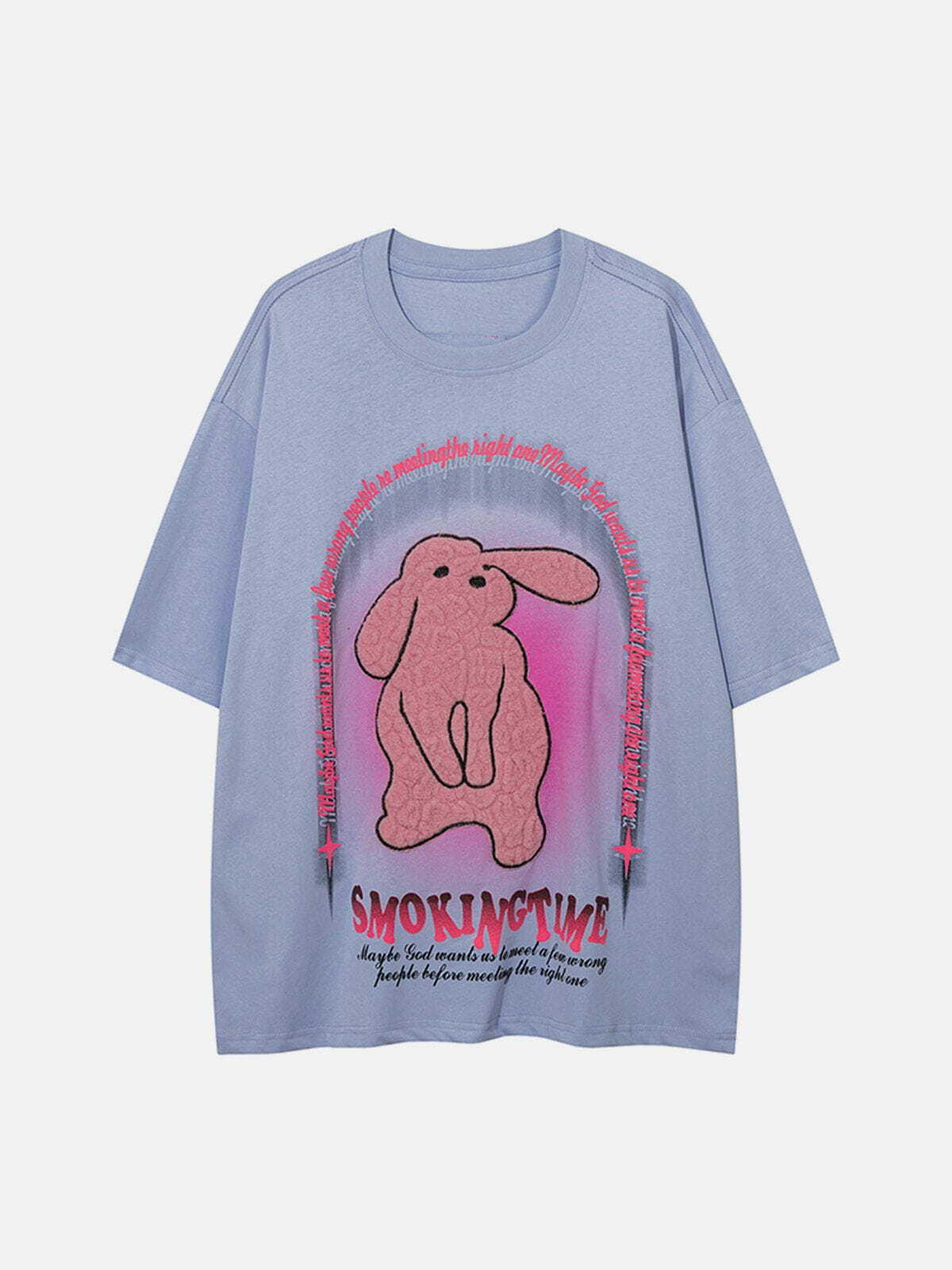 retro rabbit print tee edgy  vibrant streetwear fashion 6817
