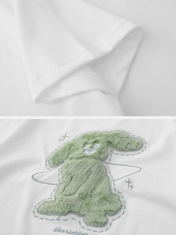 retro rabbit tee edgy  vibrant urban streetwear (57 characters) 6470