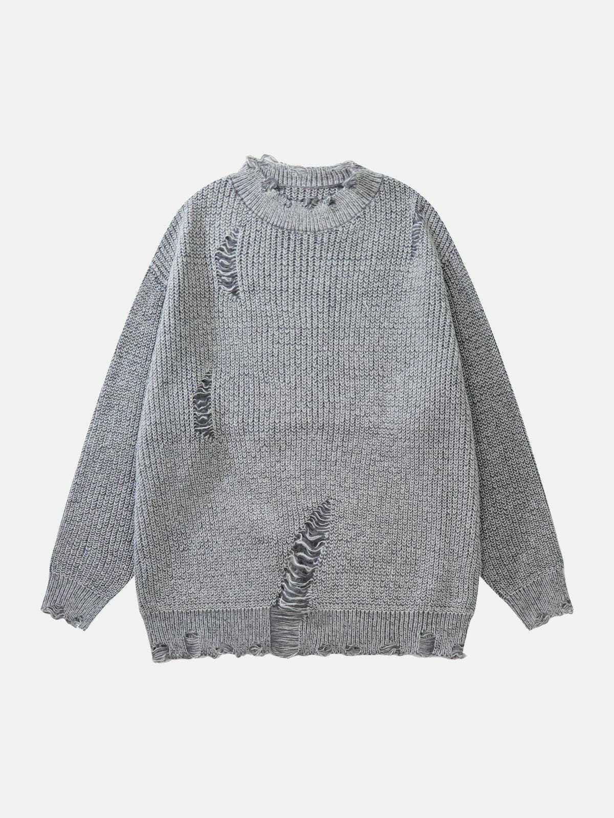 retro ripped knit sweater y2k fashion essential 4366