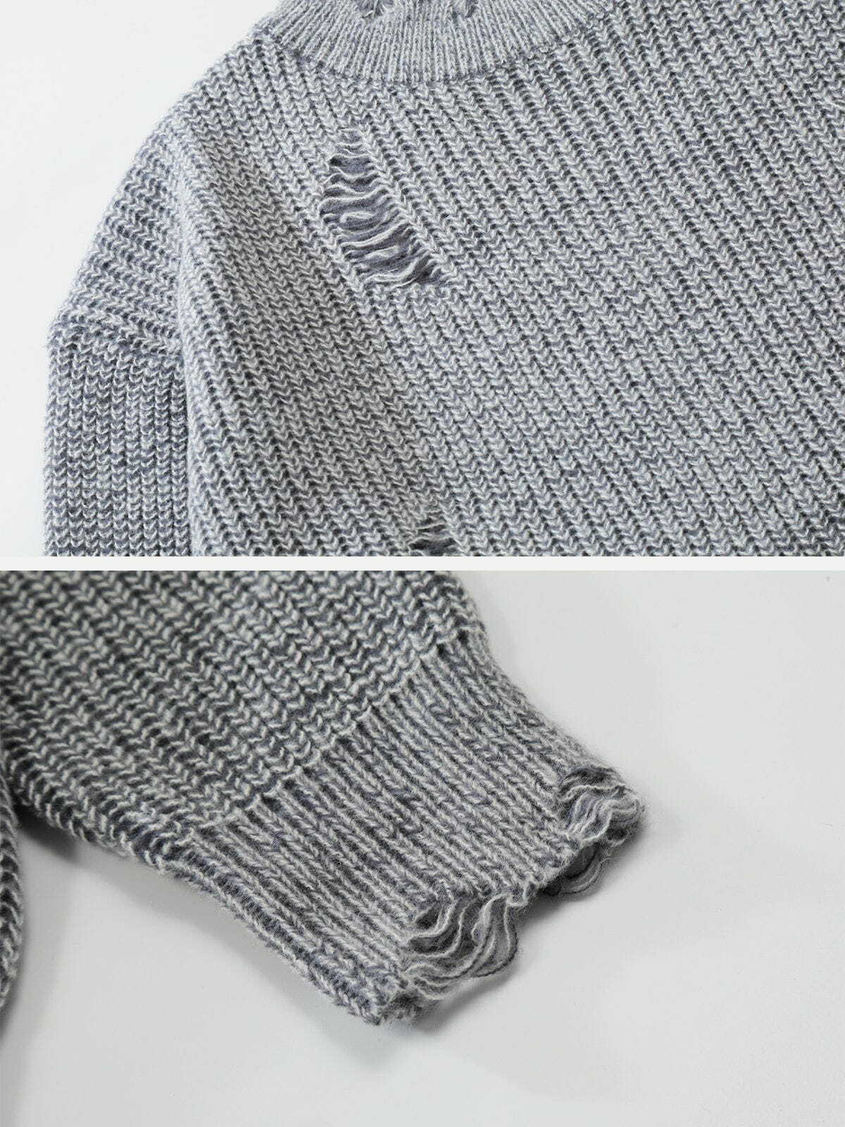 retro ripped knit sweater y2k fashion essential 7530