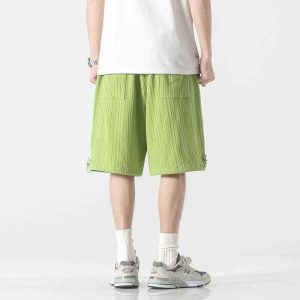 retro ripple drawstring shorts y2k fashion staple 1060