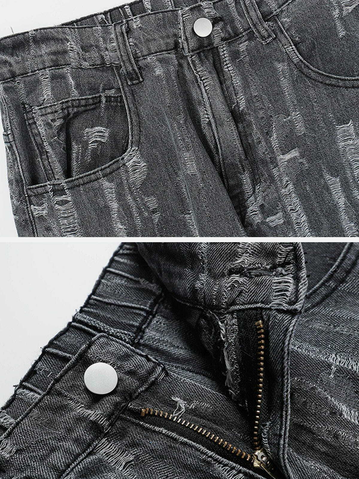 retro scratched jeans edgy & timeless denim 6412