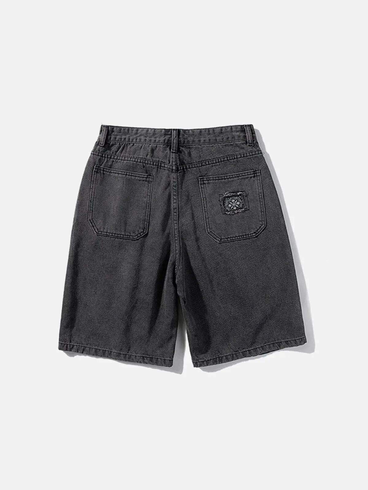 retro shredded denim shorts edgy streetwear staple 8990