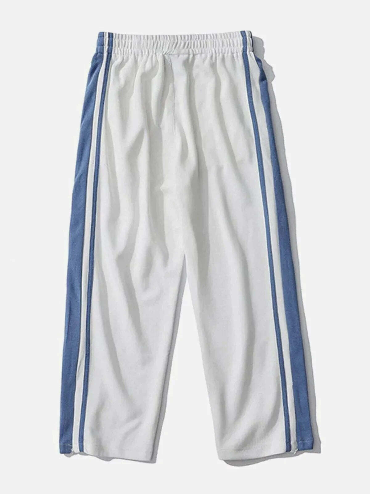 retro side stripe track pants edgy & athletic streetwear 7651