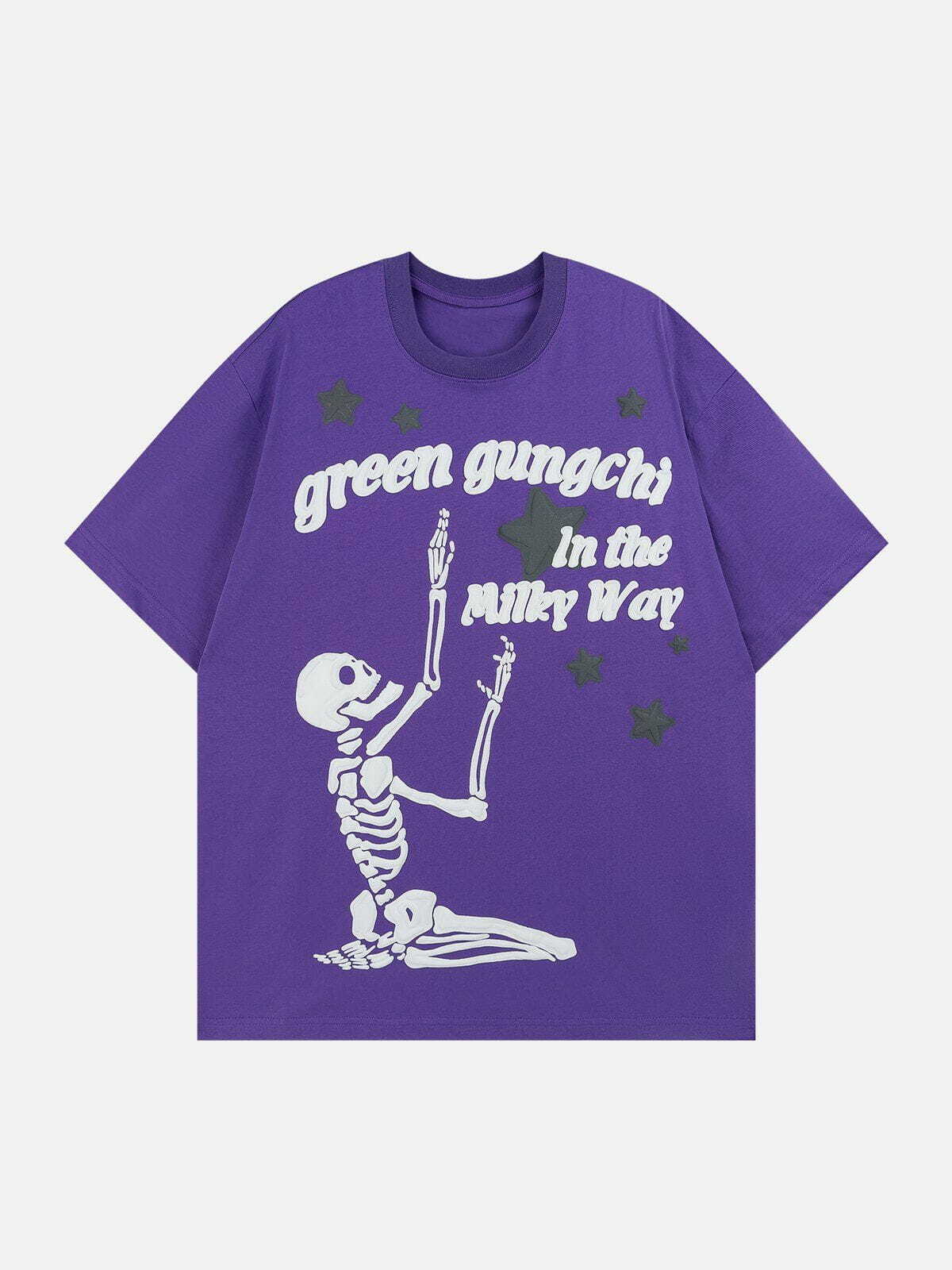 retro skeleton tee edgy  vibrant streetwear shirt 3478