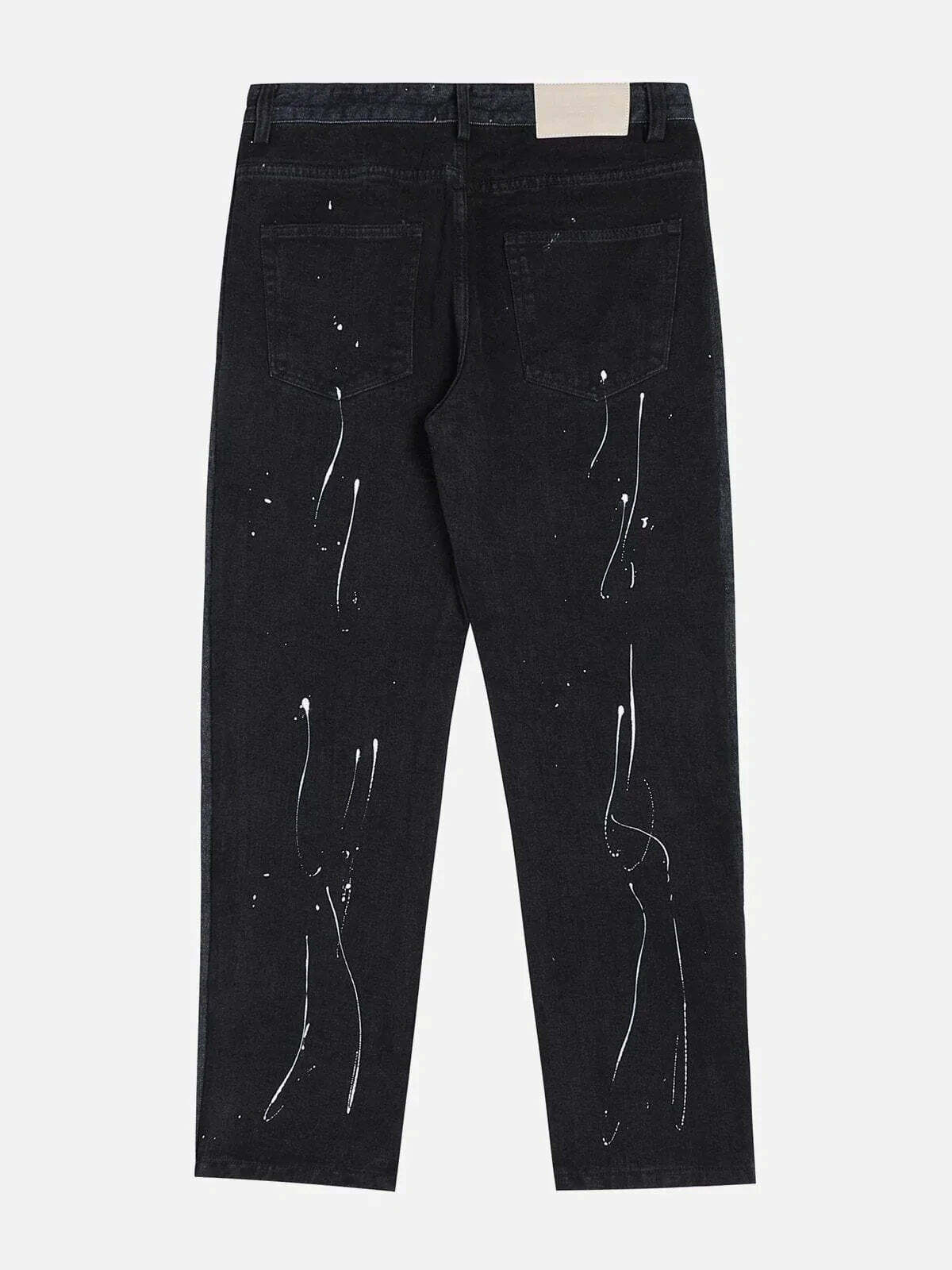 retro splash ink jeans edgy & vibrant streetwear 5099