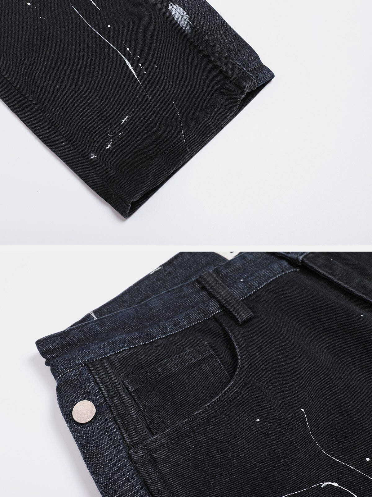 retro splash ink jeans edgy & vibrant streetwear 5255