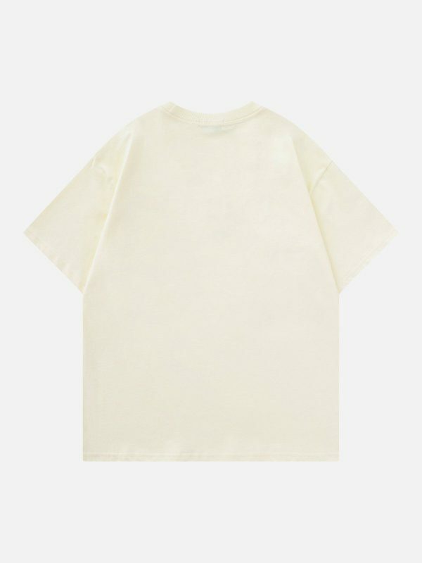 retro star tee edgy  vibrant foam print shirt 6260