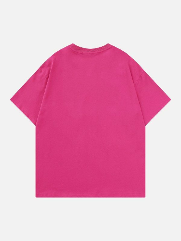 retro star tee edgy  vibrant foam print shirt 8569