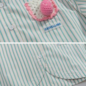 retro strawberry stripe tee edgy  vibrant  y2k streetwear 1496