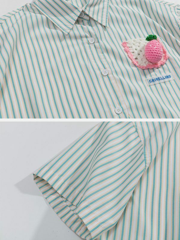 retro strawberry stripe tee edgy  vibrant  y2k streetwear 4554