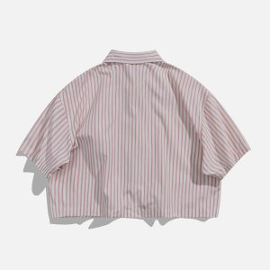 retro strawberry stripe tee edgy  vibrant  y2k streetwear 6083
