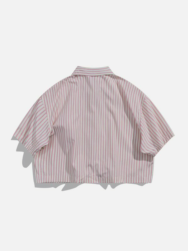 retro strawberry stripe tee edgy  vibrant  y2k streetwear 6083