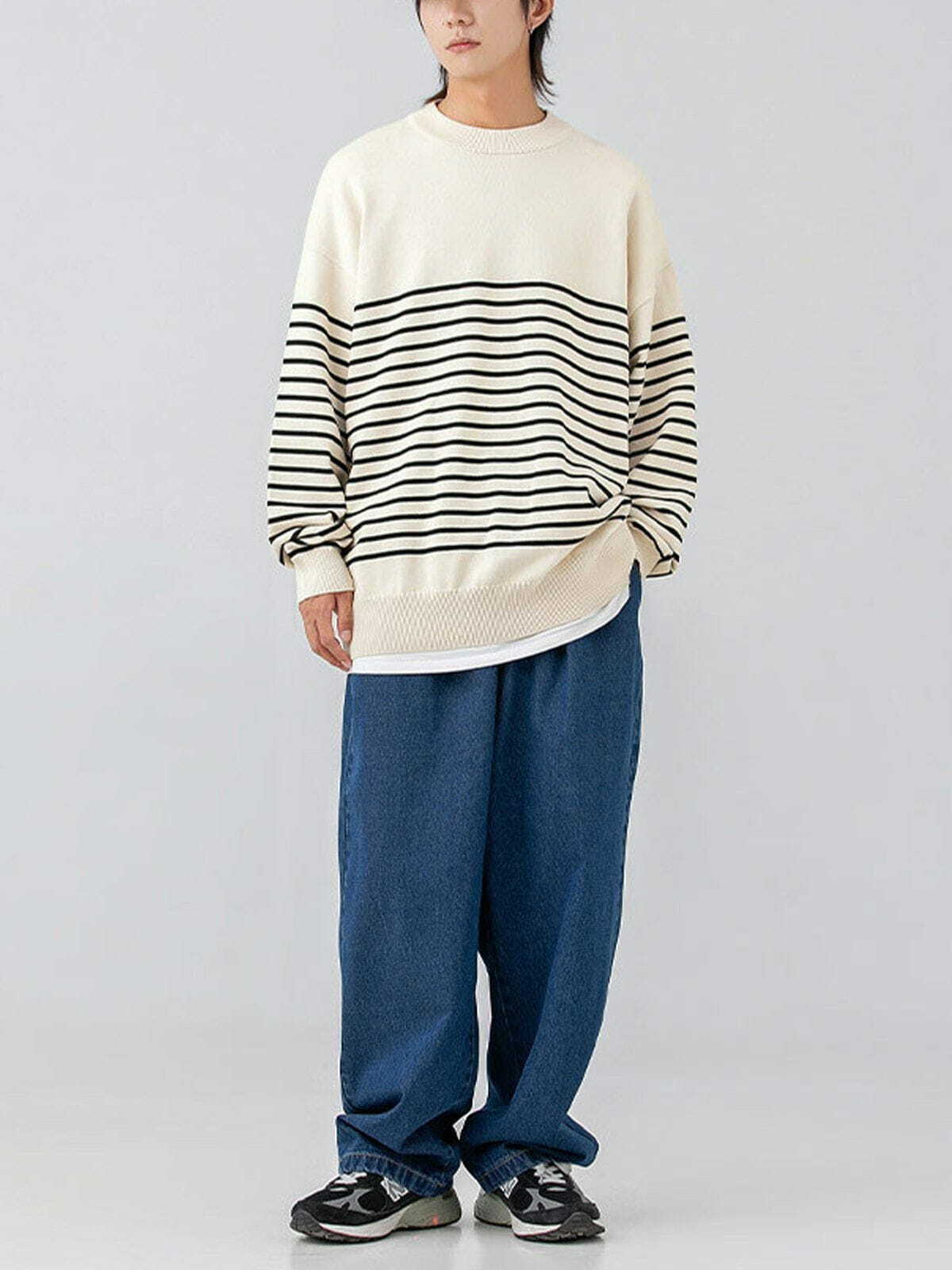 retro striped knit sweater vibrant & timeless style 8991