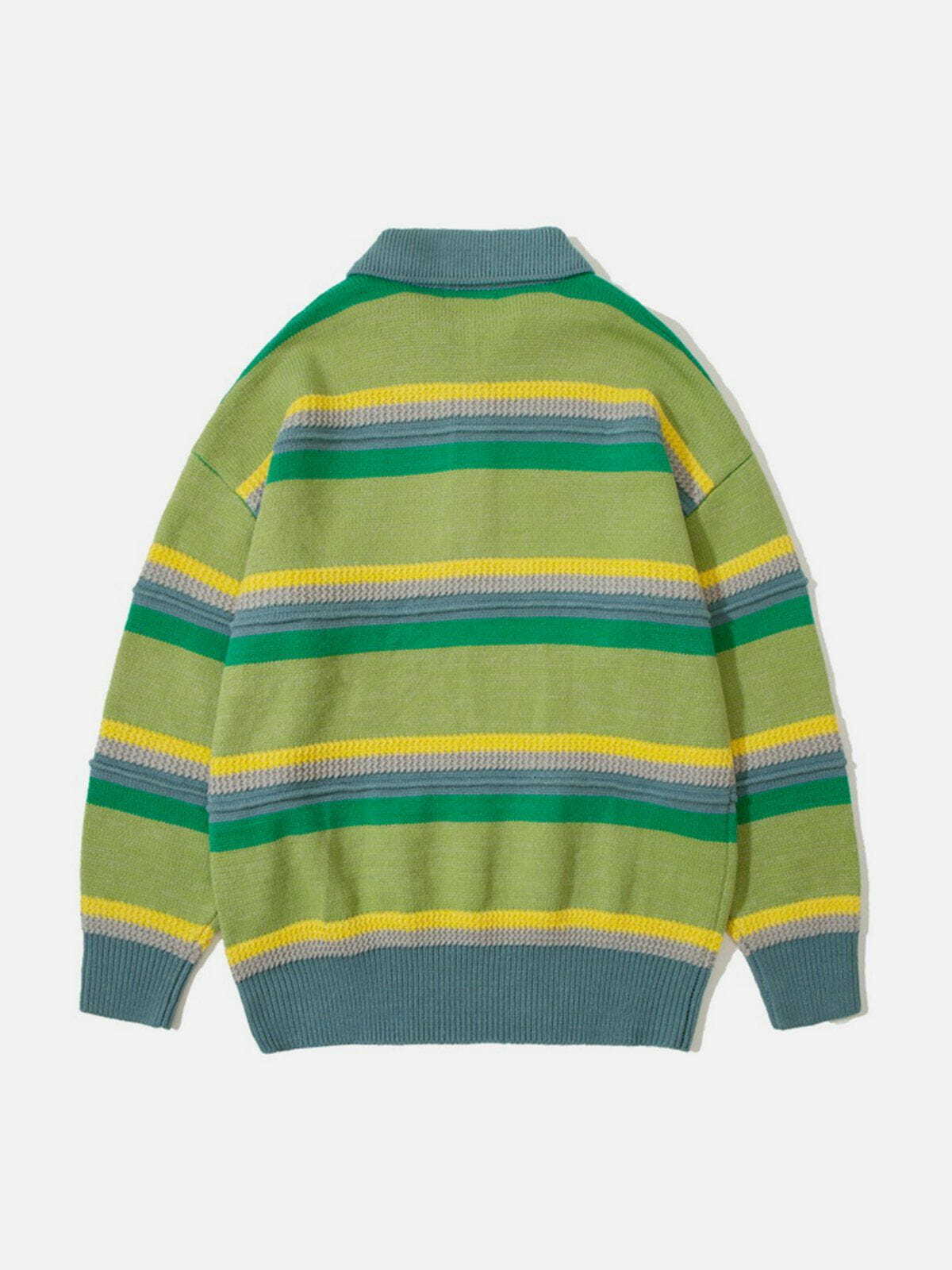 retro striped polo sweater classic & stylish streetwear 6062