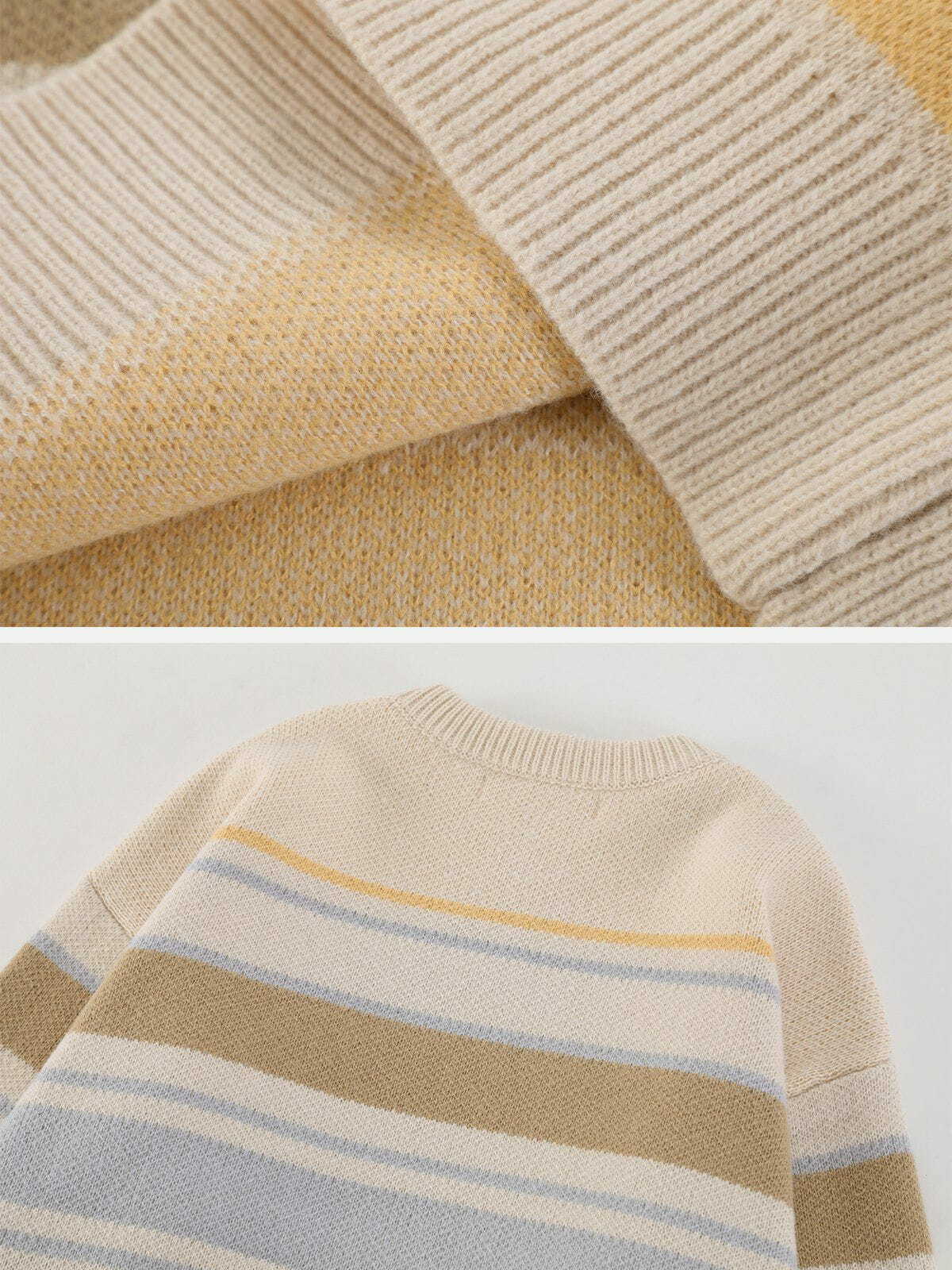 retro striped sweater vibrant & timeless fashion 1698