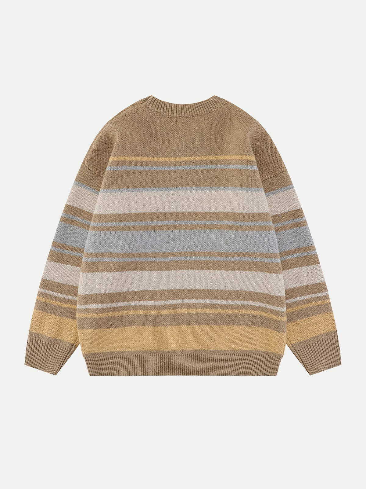 retro striped sweater vibrant & timeless fashion 7659