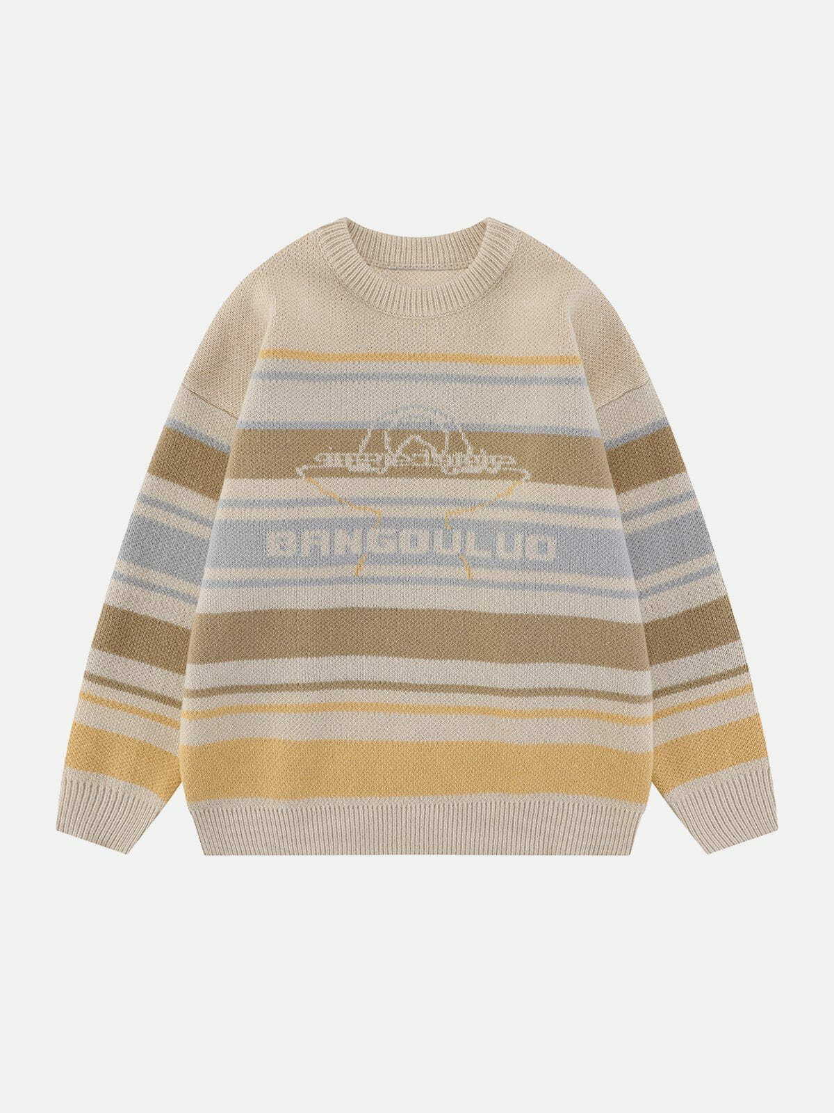 retro striped sweater vibrant & timeless fashion 8178