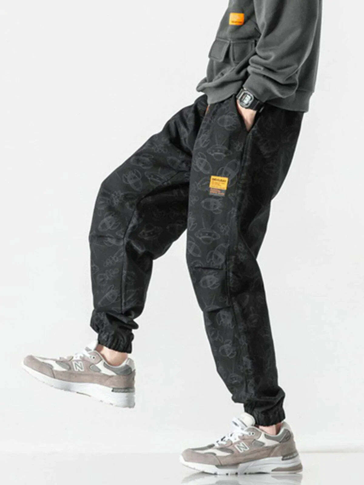 retro ufo pattern pants edgy & vibrant streetwear 7305