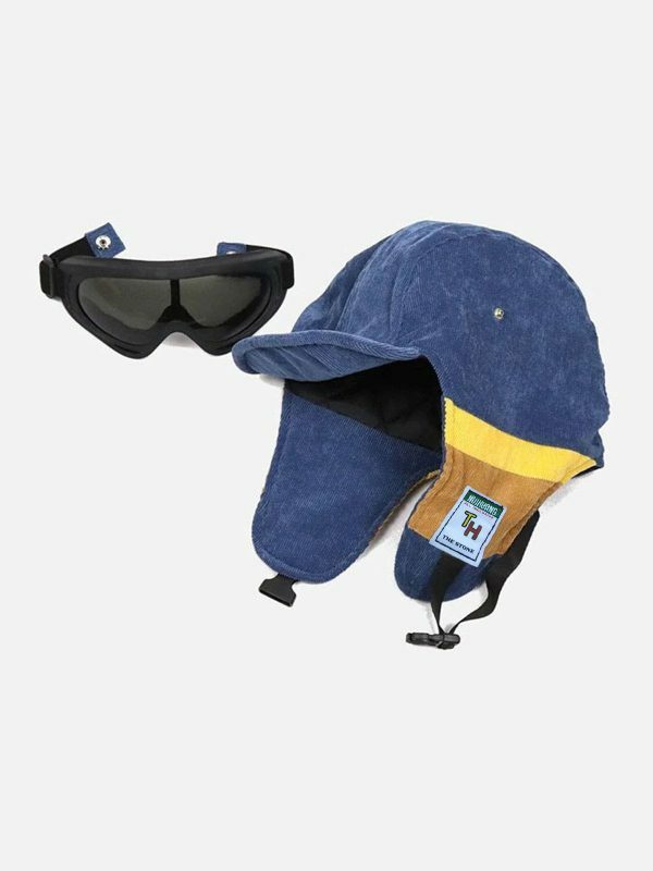 retro urban windproof hat with vibrant cycling glasses 4123