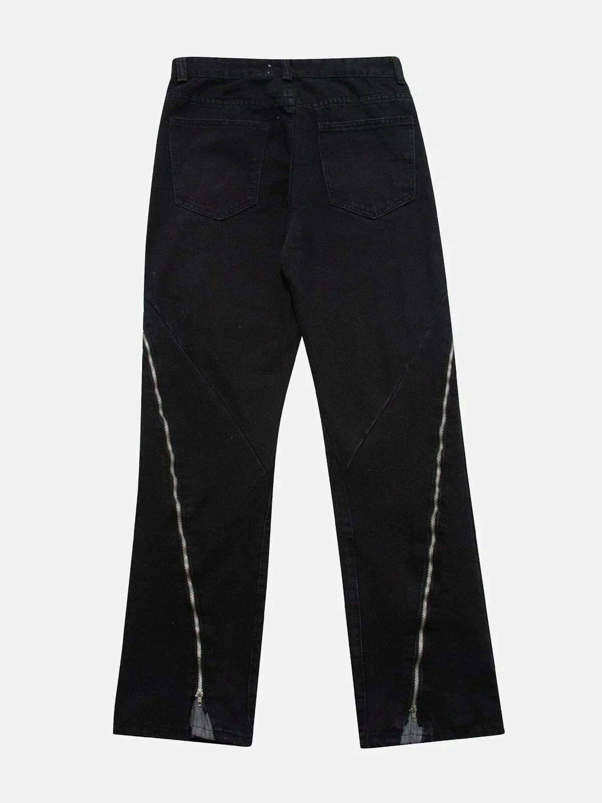 retro wash zip jeans adjustable fit & vintage vibes 8186