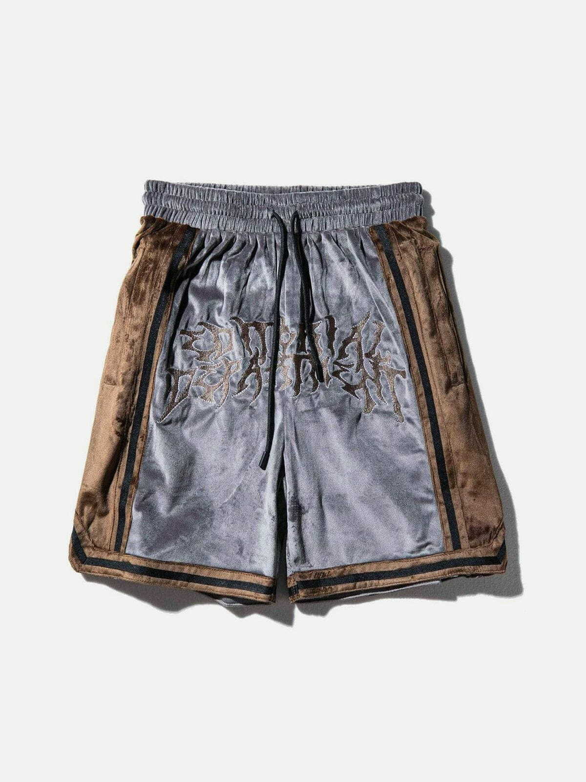retroinspired suede shorts edgy  vibrant streetwear essential 4074