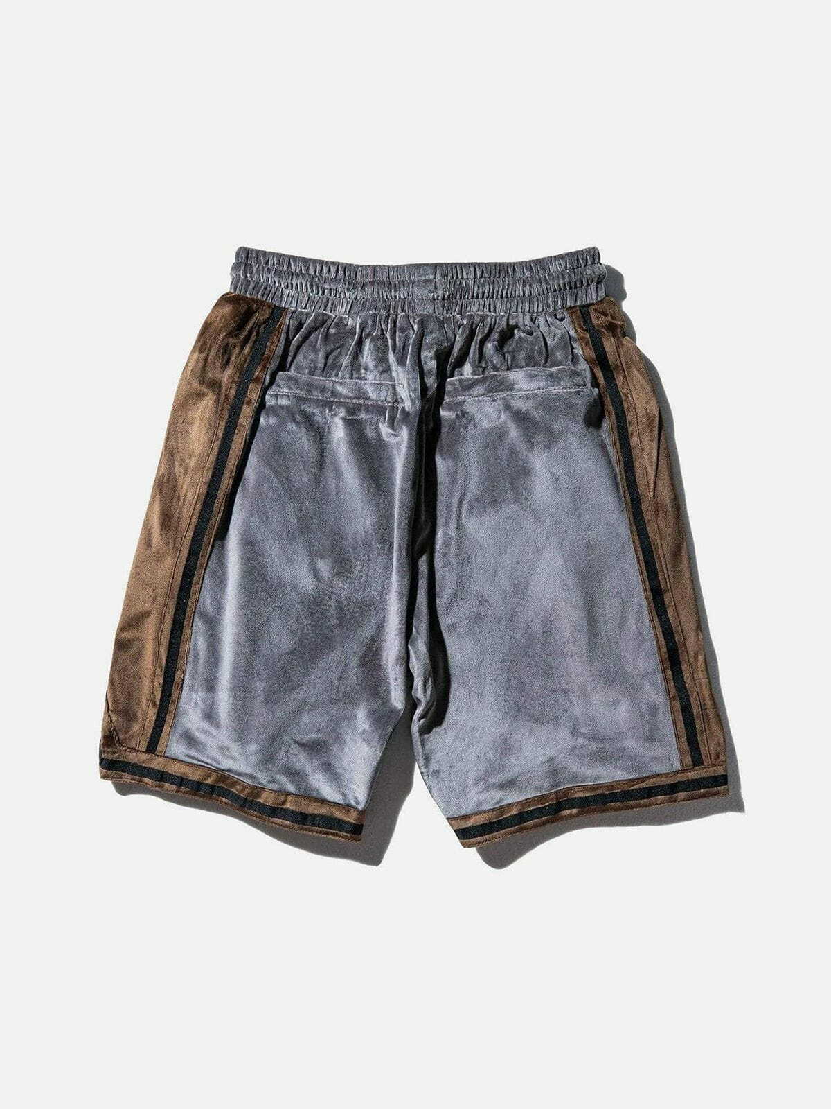 retroinspired suede shorts edgy  vibrant streetwear essential 8588