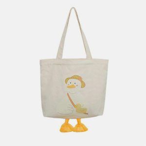 revamped duck canvas bag edgy  retro streetwear accessory 7919