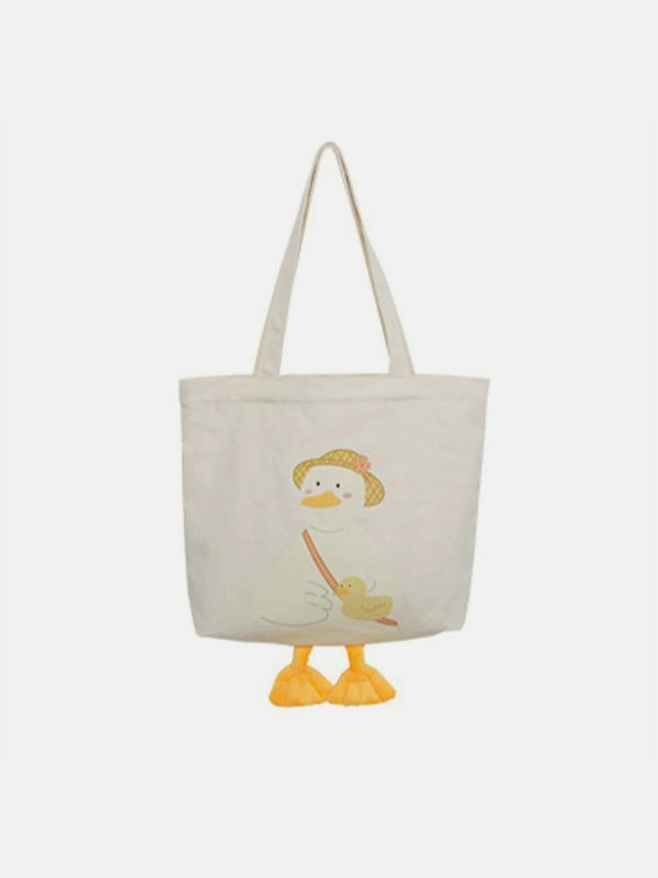 revamped duck canvas bag edgy  retro streetwear accessory 7919
