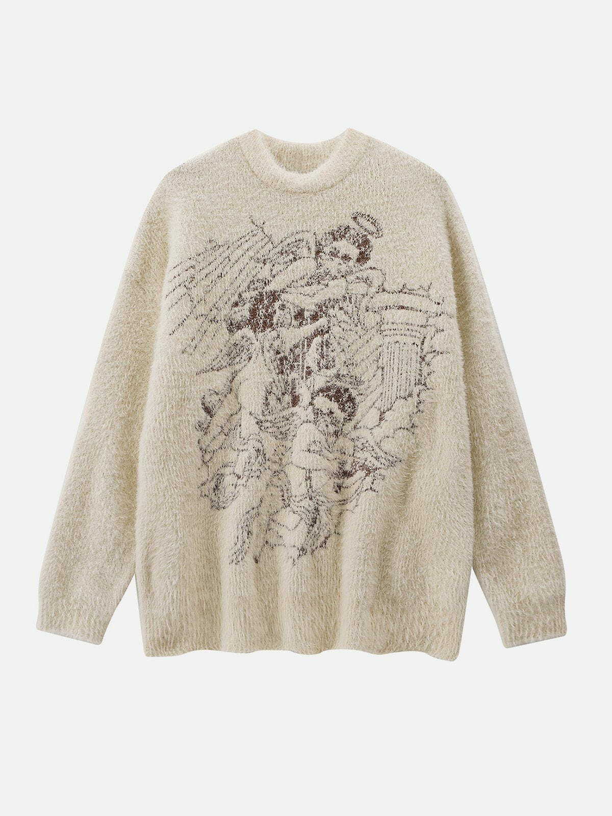 revolutionary angel graphic sweater y2k fashion statement 3105