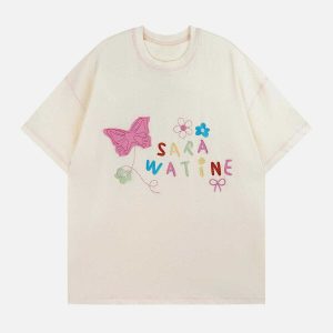 revolutionary butterfly embroidery tee edgy streetwear essential 6322