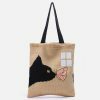revolutionary cat knit bag edgy  retro streetwear accessory 6449