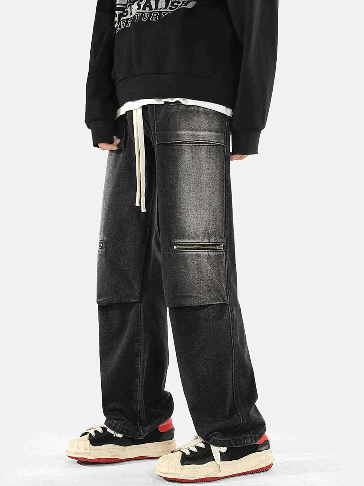revolutionary drawstring jeans zip pocket detail 2108