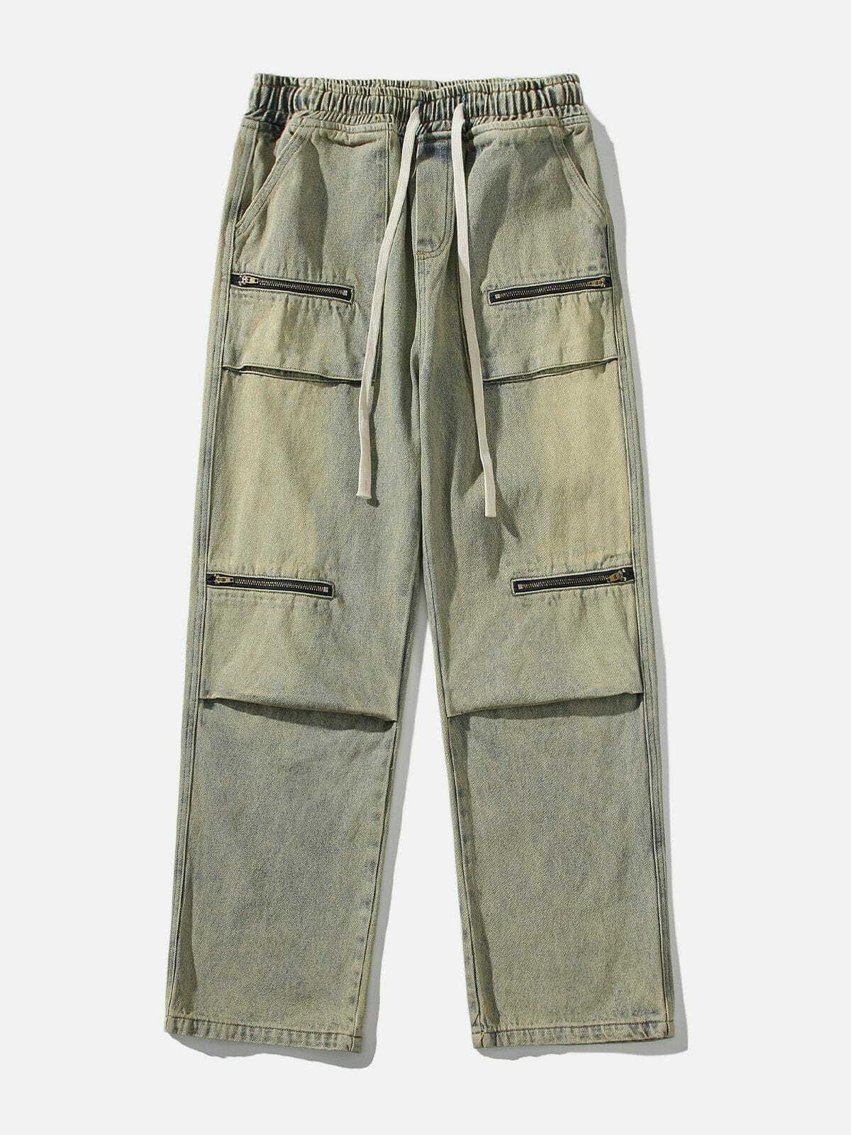 revolutionary drawstring jeans zip pocket detail 2299