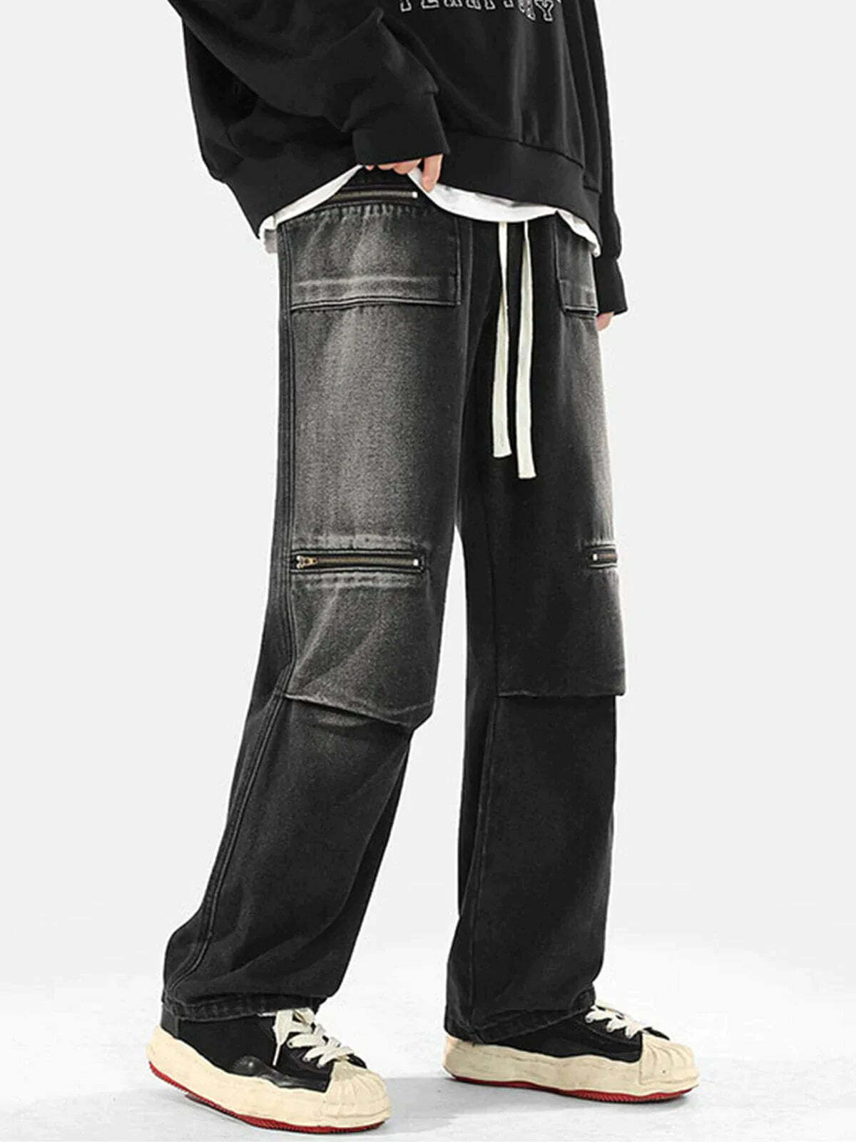 revolutionary drawstring jeans zip pocket detail 2765
