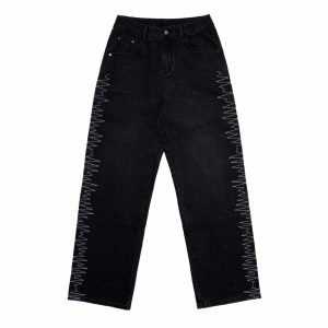 revolutionary ekgembroidered jeans edgy & dynamic streetwear 1511