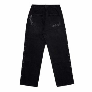 revolutionary ekgembroidered jeans edgy & dynamic streetwear 8579