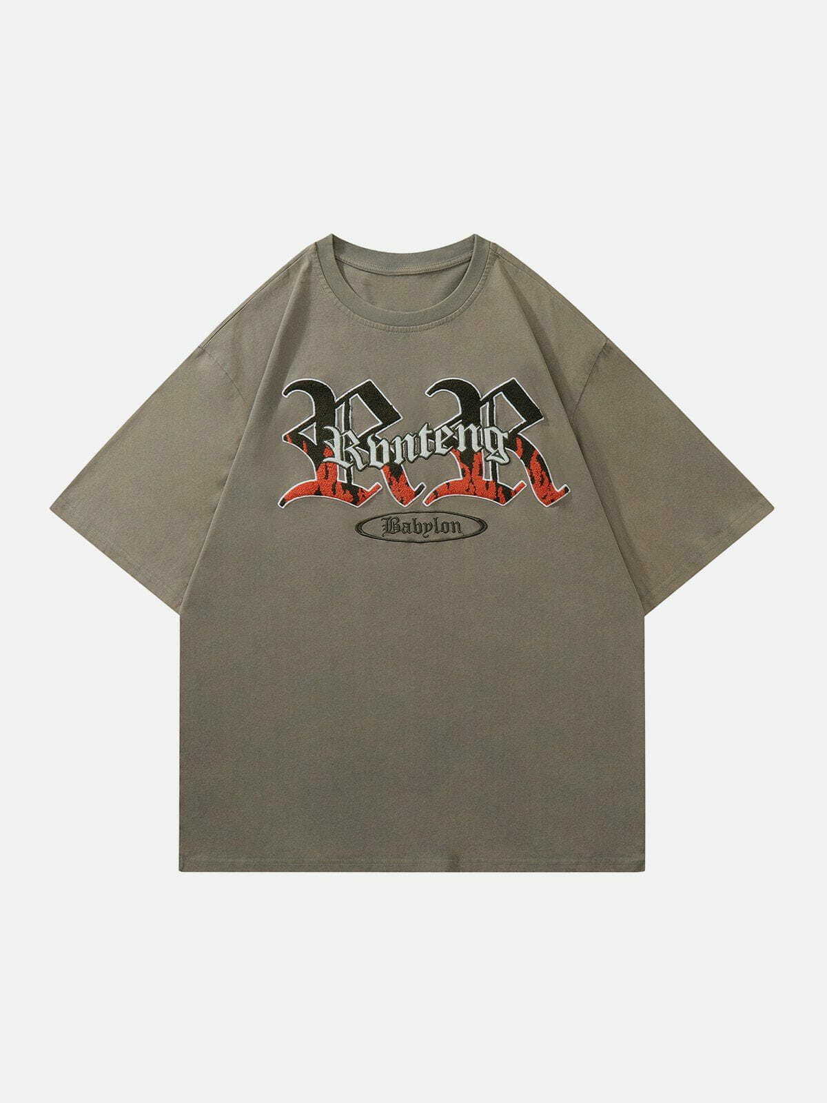 revolutionary flame print tshirt edgy streetwear essential 5979
