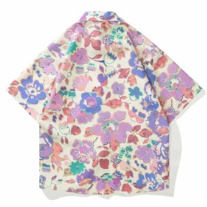 revolutionary floral top edgy  retro streetwear for youthful style 8694