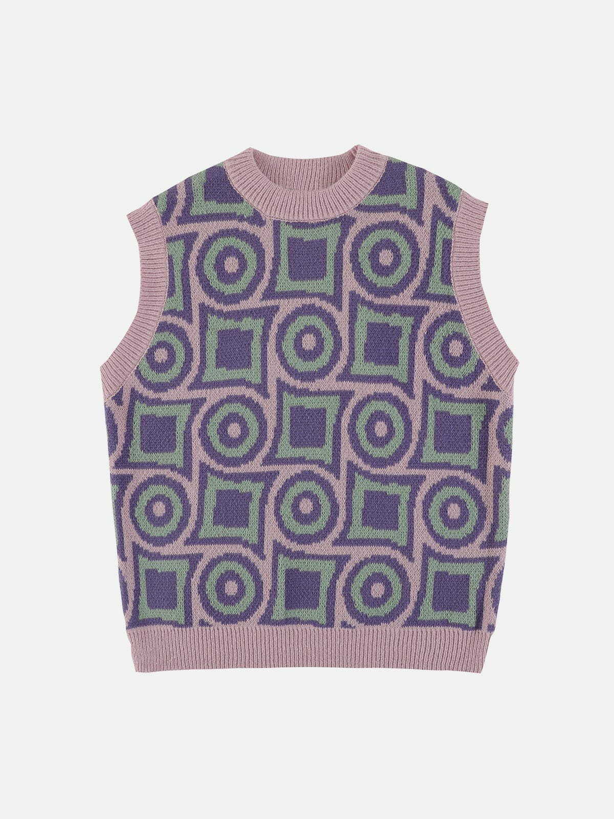 revolutionary geometric sweater vest edgy y2k streetwear essential 7081