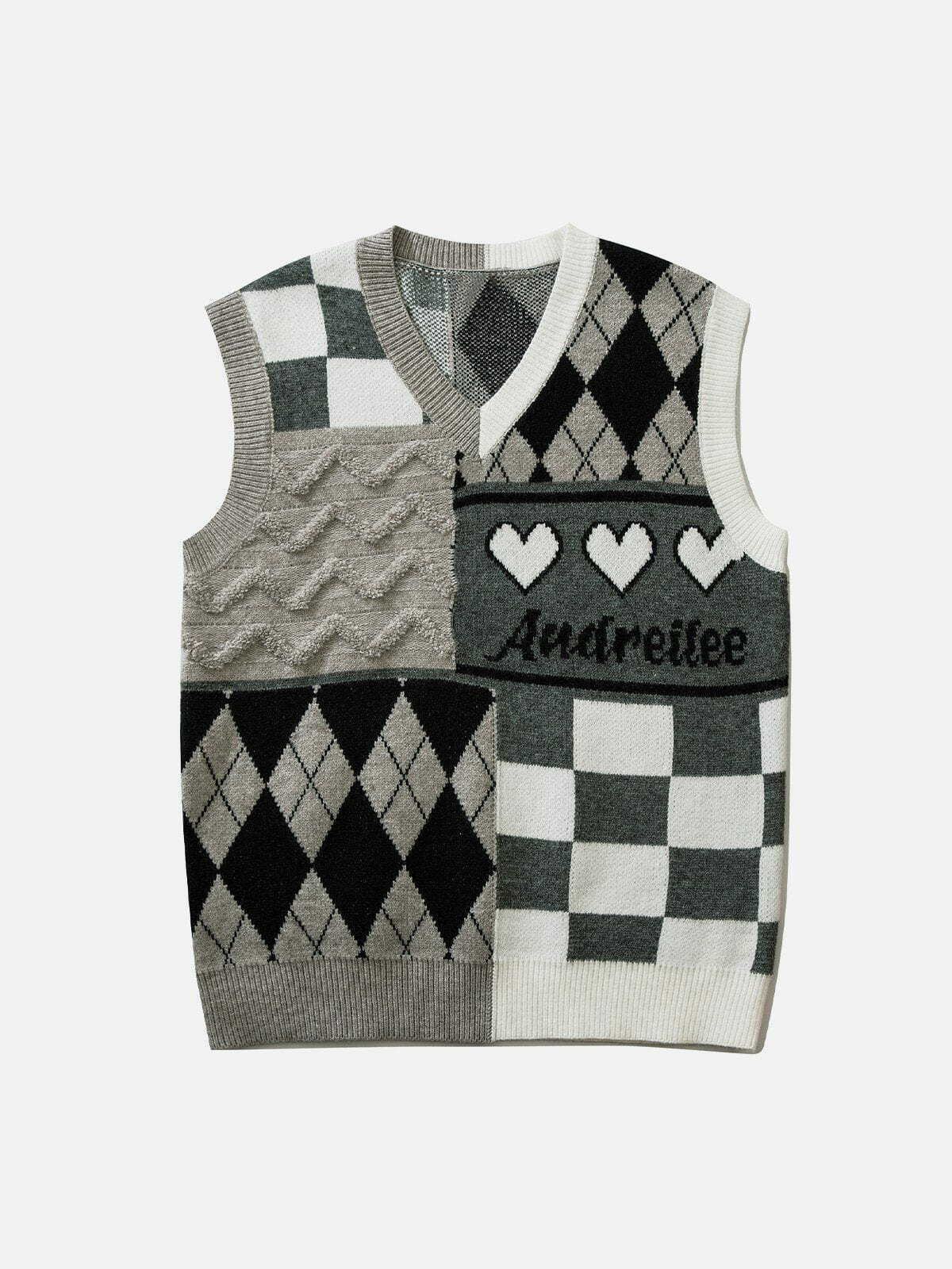 revolutionary layering sweater vest edgy  retro streetwear essential 1371