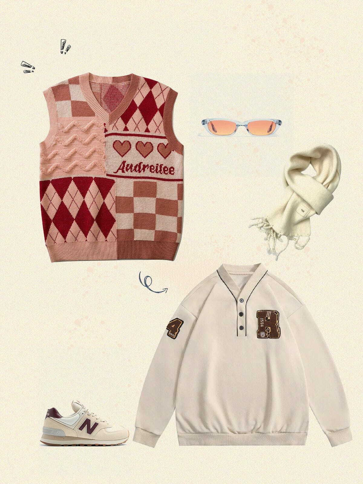 revolutionary layering sweater vest edgy  retro streetwear essential 6194