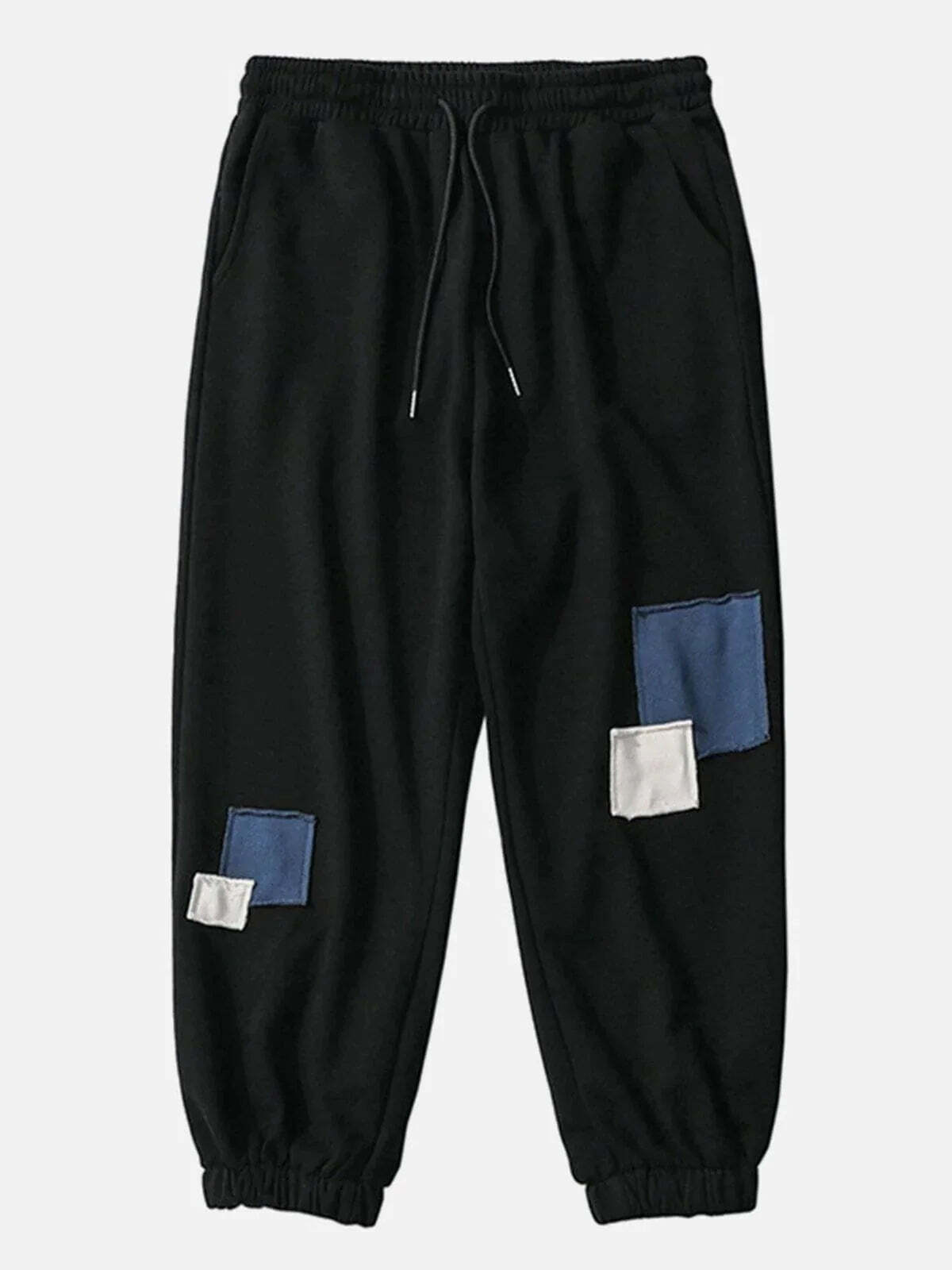 revolutionary patch panel track pants edgy & dynamic streetwear 6996