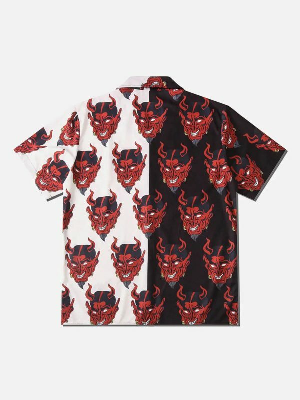 revolutionary patchwork devil shirt edgy  retro streetwear 5640