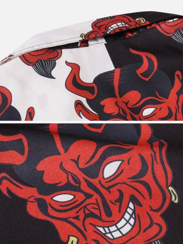 revolutionary patchwork devil shirt edgy  retro streetwear 5817