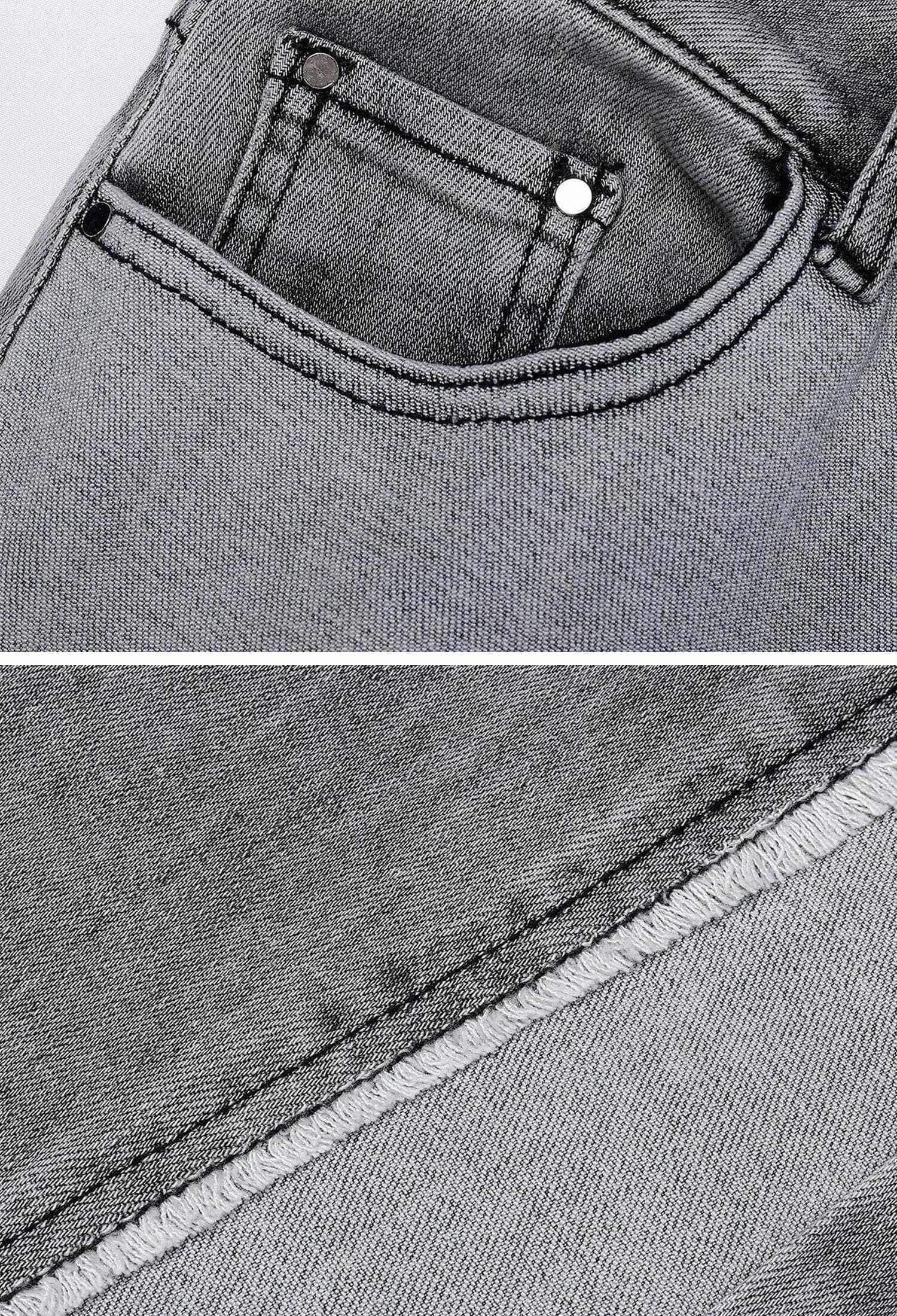 revolutionary patchwork jeans edgy & sleek streetwear 7653