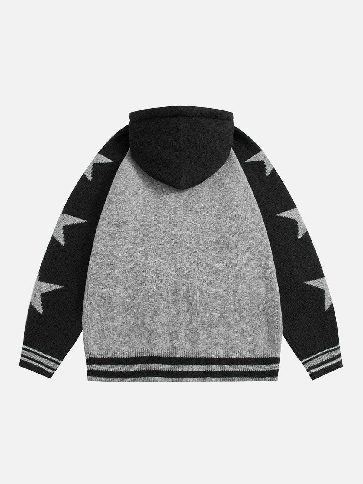 revolutionary pentagrams hoodie edgy patchwork design 8969