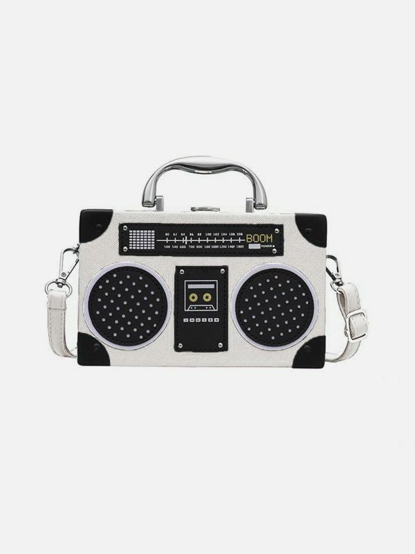 revolutionary radio style crossbody bag edgy  retro streetwear accessory 3411