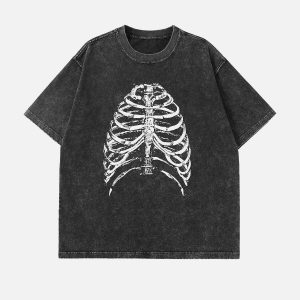 revolutionary skeleton print tee edgy streetwear shirt 2783